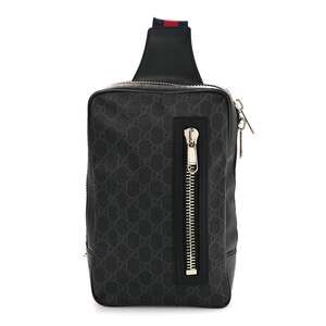 Gucci Gg Supreme Web Belt Bag Black #241346G11B